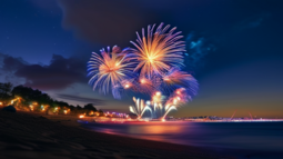 璀璨夜空下的节日灯光秀